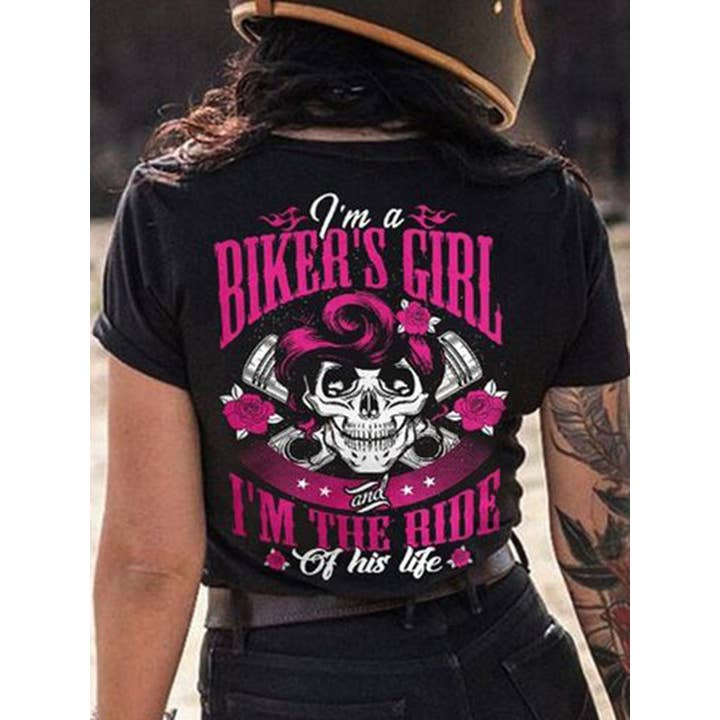 Back Motorcycle Skull Printed T-Shirt for wholesale by Tourtiwi