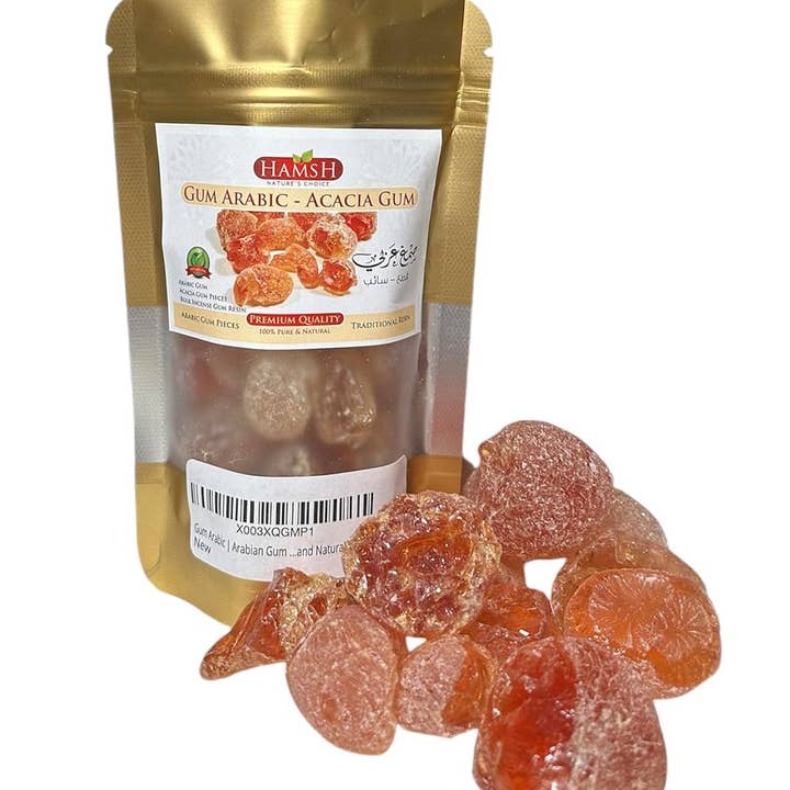 HAMSH LLC - Vente Chewing-gums - Gomme arabique | 113 g (4 oz) | Gomme d'acacia traditionnelle | 100 % pure et naturelle | Gros morceaux magnifiques | Origine Afrique9