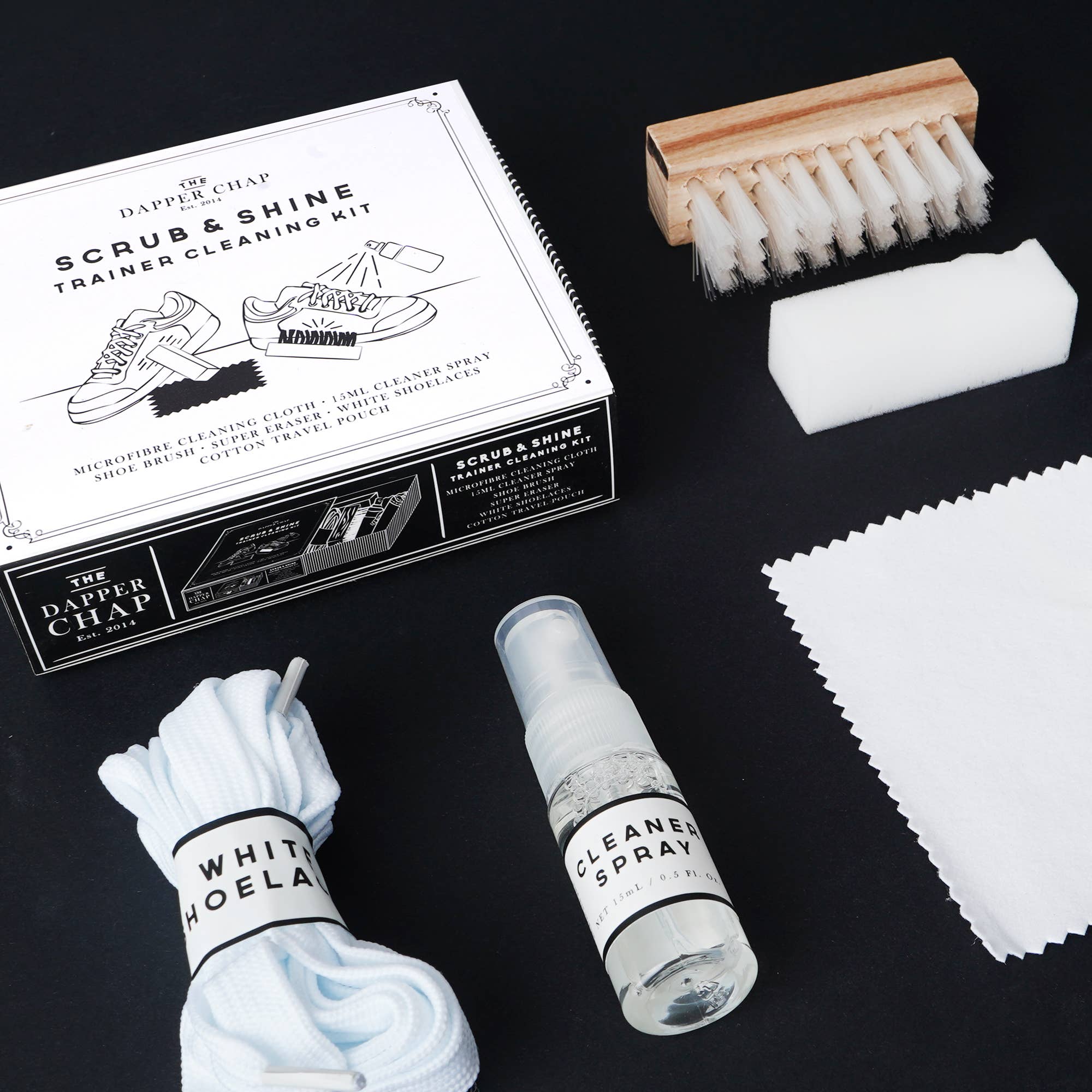 CGB Giftware – wholesale Shoe care kits & sets – Dapper Chap Scrub & Shine Trainer Cleaning Kit4