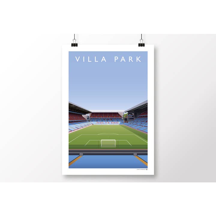 Aston Villa, Villa Park From The North Stand Poster for wholesale by Matthew J I Wood Design & Illustration