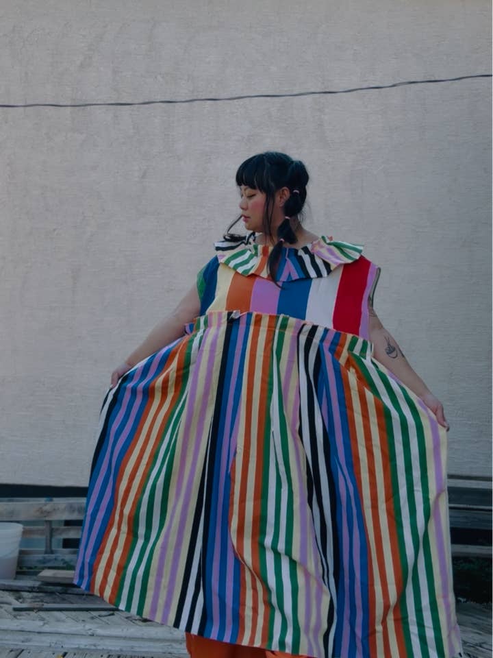 Pippa’s circus stripe dress for wholesale by Hello Darling