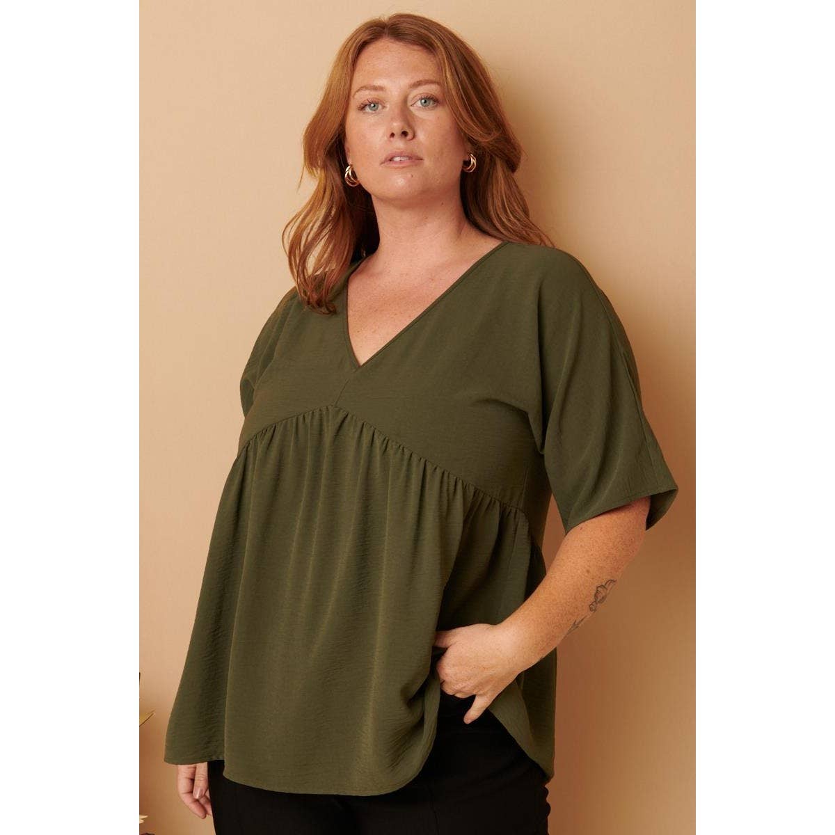 mittoshop - Wholesale Tunic - Women's - CT9073PL-PLUS AIRFLOW DOLMAN BABYDOLL BLOUSE4