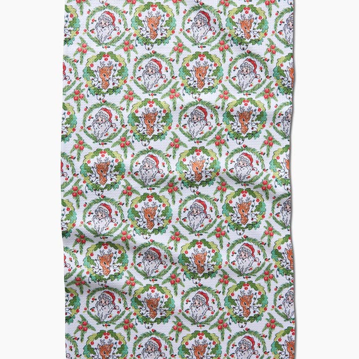 Geometry - Wholesale Tea Towel - Berry Retro Holiday Tea Towel