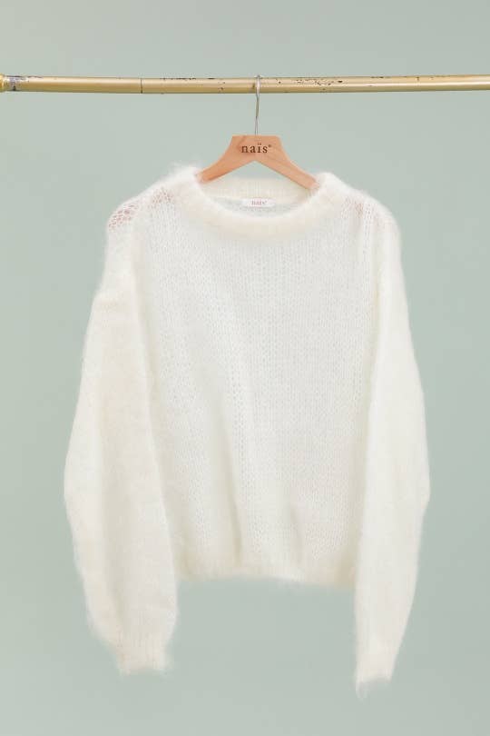 NAÏS PARIS - Wholesale Knit Sweater - Women's - Round neck long sleeve sweater in 80% kid mohair21