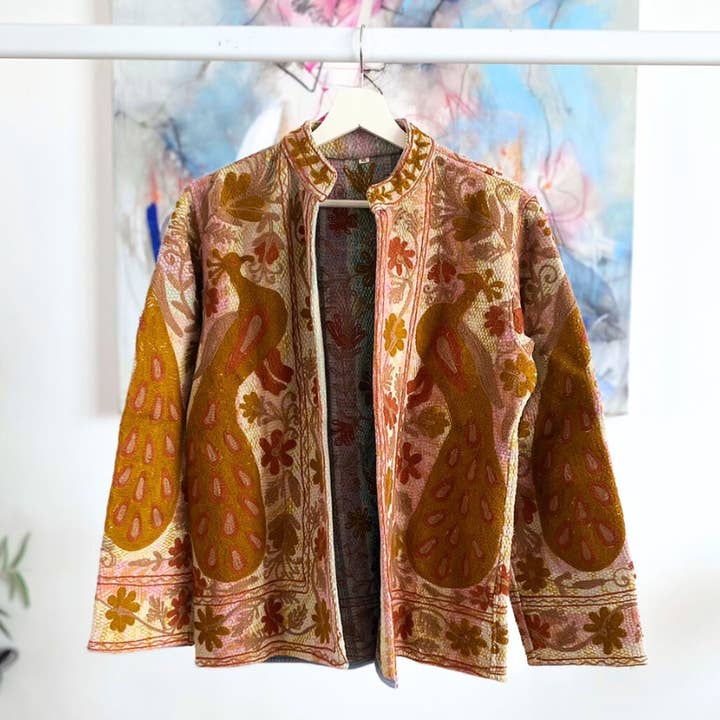 Kashmiri Suzani Jacket Kantha for wholesale by Tolatoli