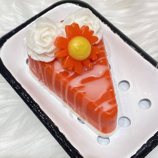 Calla Lily Cosmetics – wholesale Bar Soap – Red Orange Cake - Pie Slice Soap1