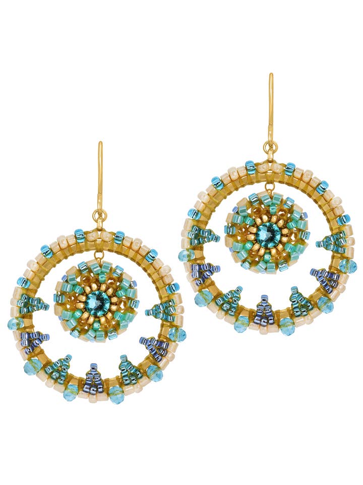 Duo Earring in Shades of Light Blue, Style E24706 for wholesale by Miguel Ases