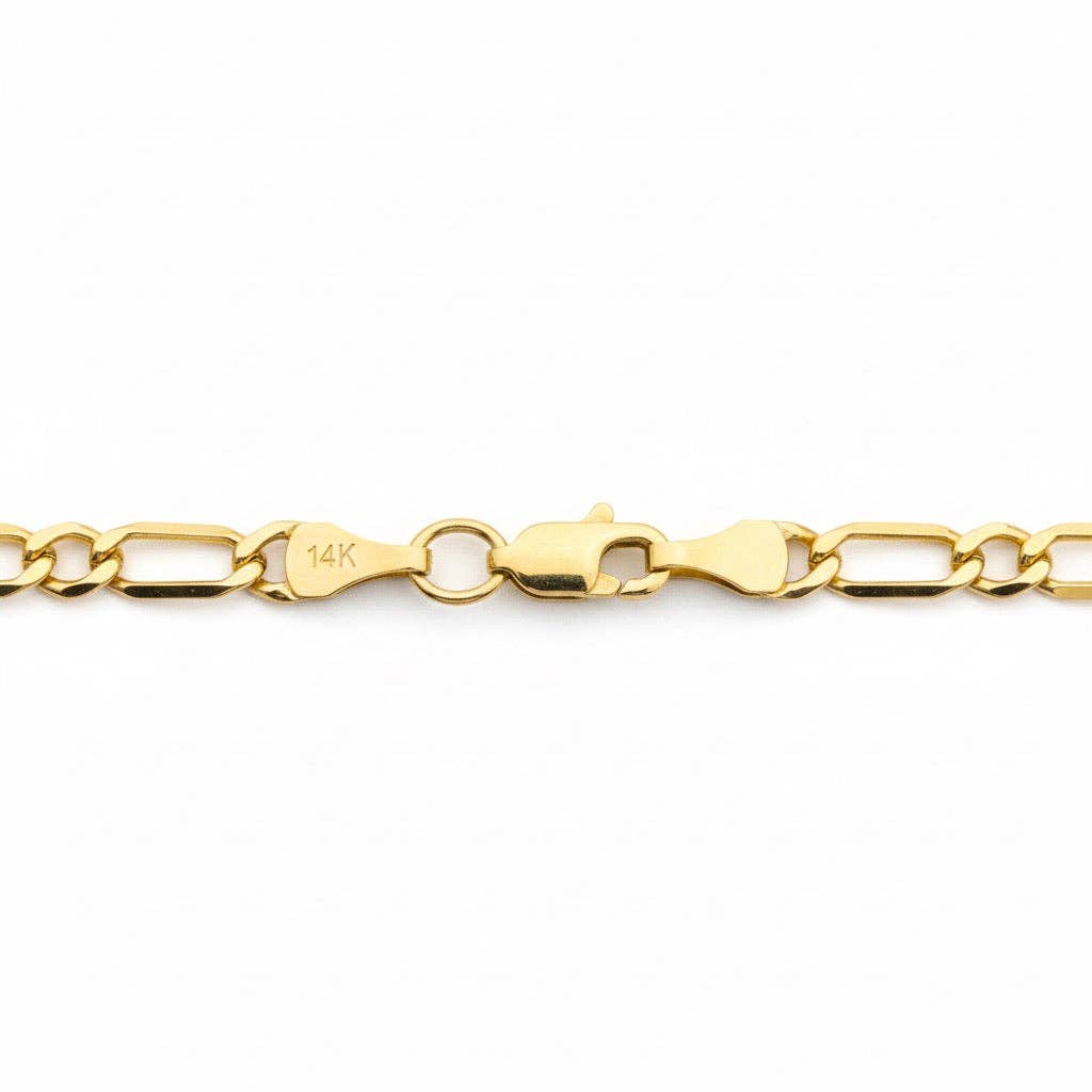 Prestige Jewelry – wholesale Link & chain necklace – 14k Gold Semi-Solid Figaro Chain 20in 4mm2