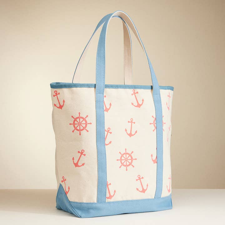 Sensibling Corp. - Wholesale Tote Bag - Women's - Anchor Wheel Printed Tote Bag9