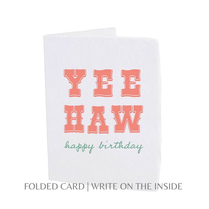 Paper Baristas - Wholesale Birthday Card - Yee Haw Happy Birthday | Cowboy Cowgirl Greeting Card