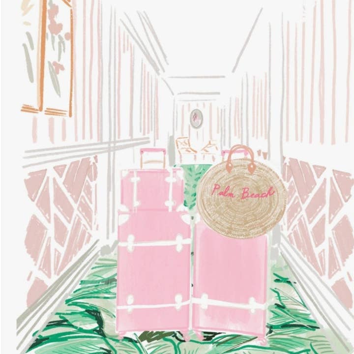 Rebecca Illustrated - Vendita all'ingrosso Stampa artistica - PALM BEACH VALIGIA - Stampa d'Arte