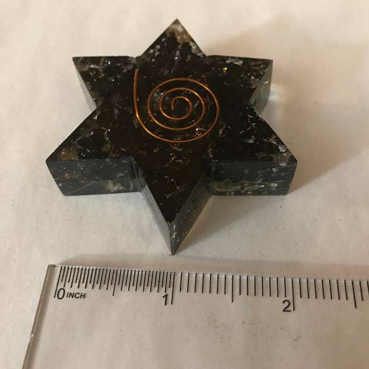 Orgone Black Tourmaline Star of David Plate for wholesale by Elite Gems