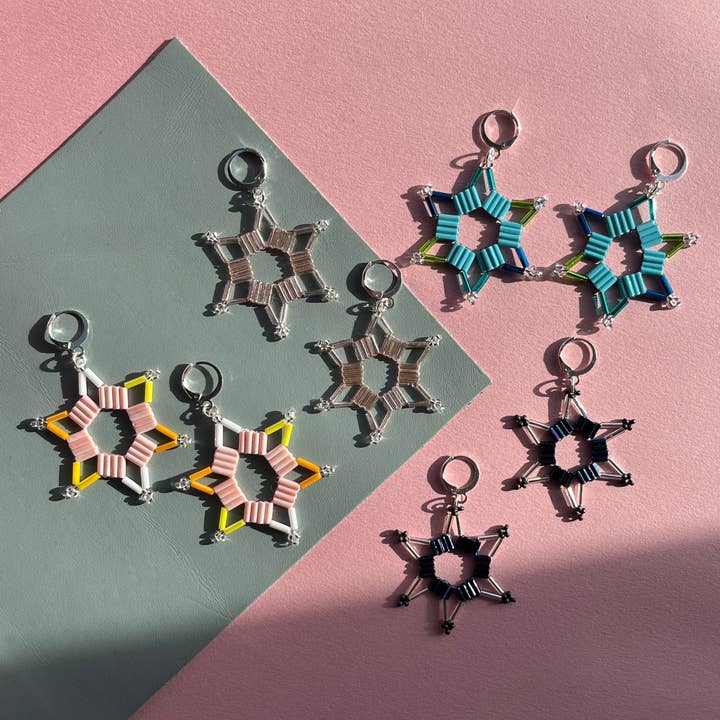 Handmade Shimmering Star Earrings for wholesale by Shh by Sadie