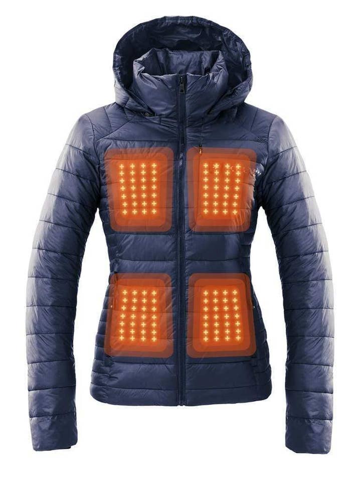 Aura Women’s Heated Jacket Blue for wholesale by Kelvin Coats