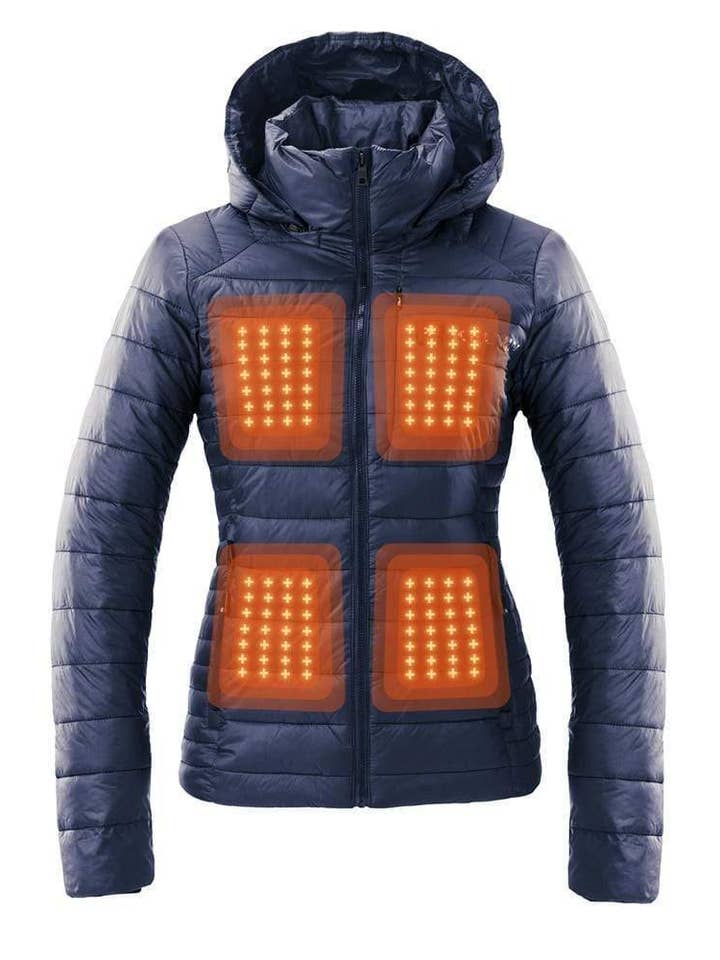 Kelvin Coats - Wholesale Puffer Jacket - Women's - Aura Women’s Heated Jacket Blue