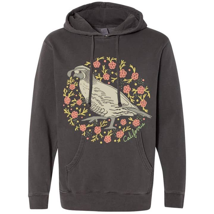 Sweat à capuche California Poppy Quail pour la vente par State Bliss