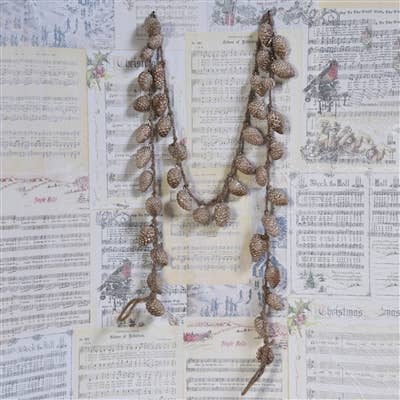 HomArt - Wholesale Bunting/Garland - Closed Pinecone Garland - Luster Rose Gold.  6' long2