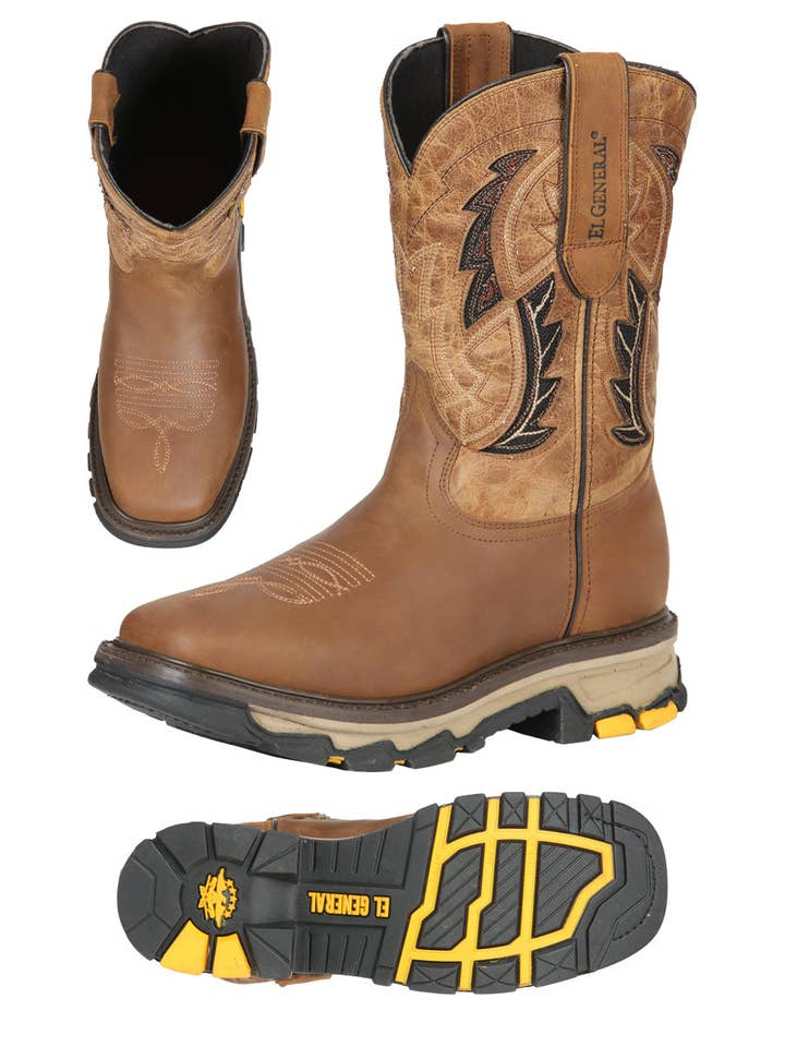 El General Rodeo werklaars - Leather Honey 44693 voor wholesale door El General Western Wear