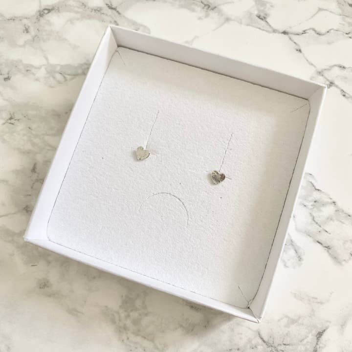 Hammered Heart Studs for wholesale by FMN Jewellery