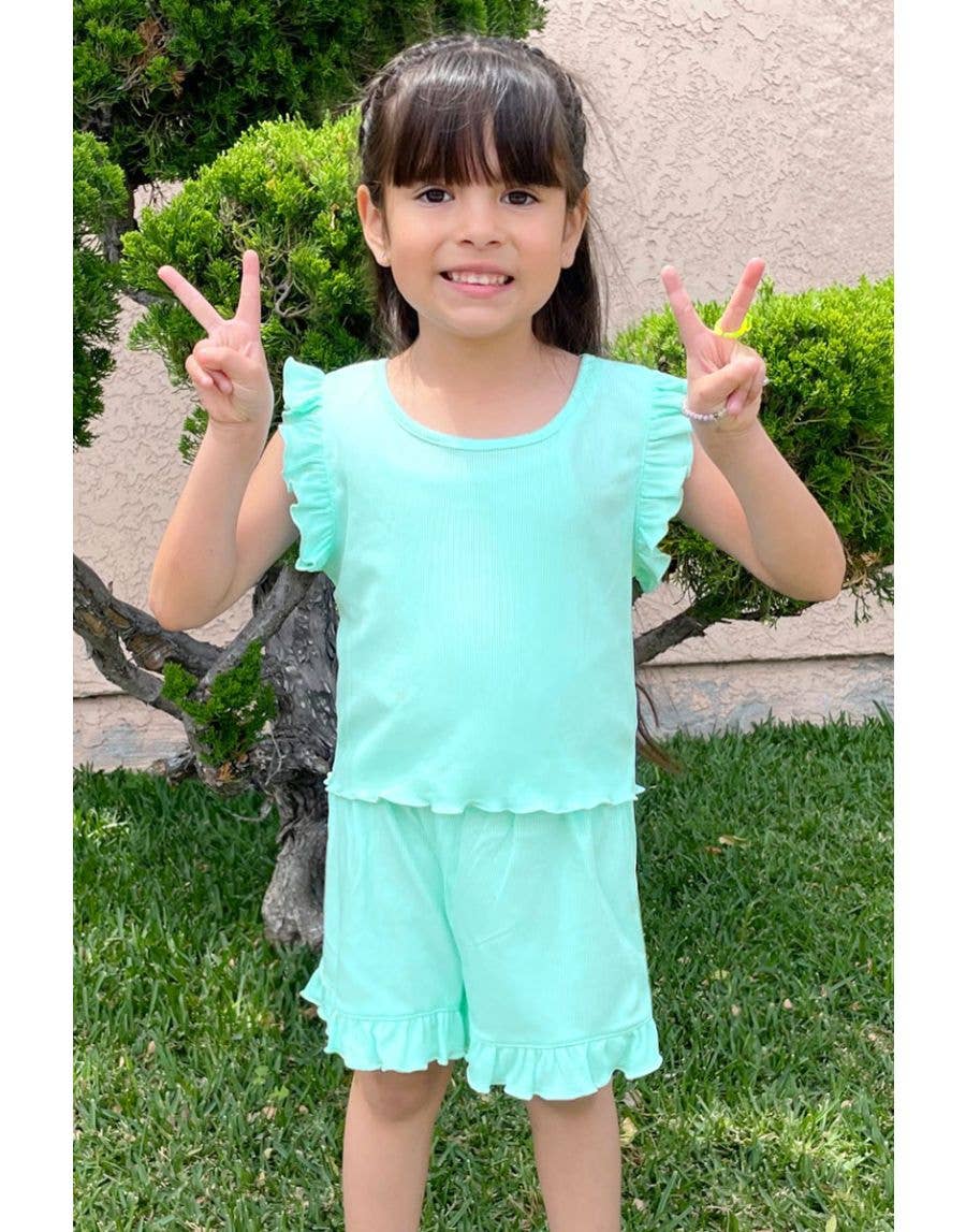 Cutie Patootie Clothing - Wholesale Top en short set - Kinderen - Cutie Patootie Clothing peuter 2-delige korte set met ruches6