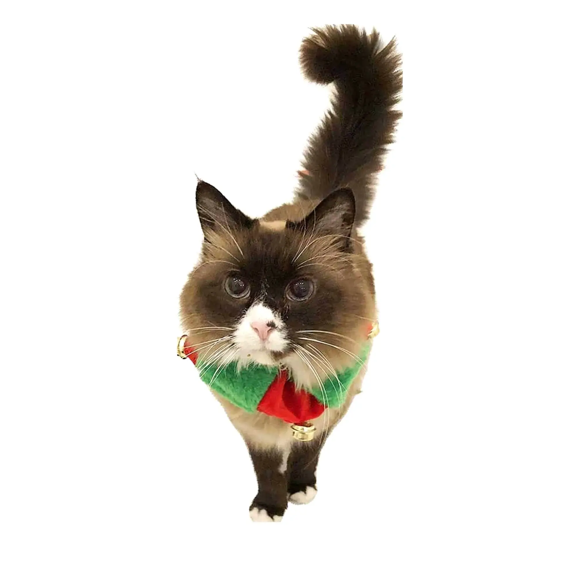 Midlee Designs – wholesale Pet collar – Dog – Midlee Red/Green Christmas Plush Bell Collar3