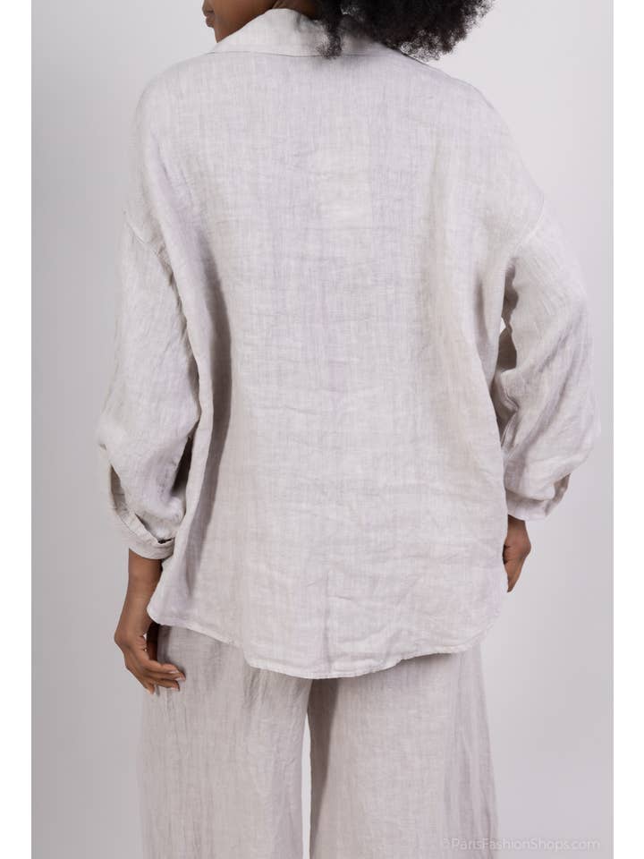 Shyloh - Wholesale Shirt - Women's - Linen shirt with 2 large pockets 1581213