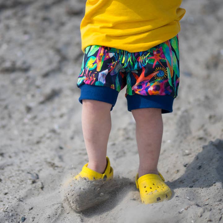 Seascape Organic Shorts (Navy) for wholesale by My Mini Munch