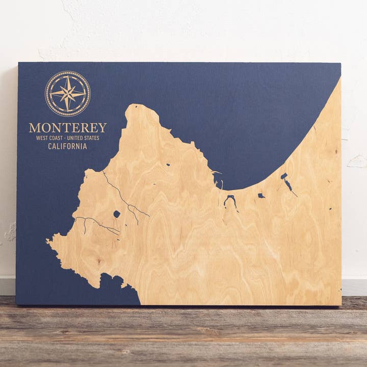 Monterey, California U.S. Coastal Map for wholesale by Benoit's Design Co.