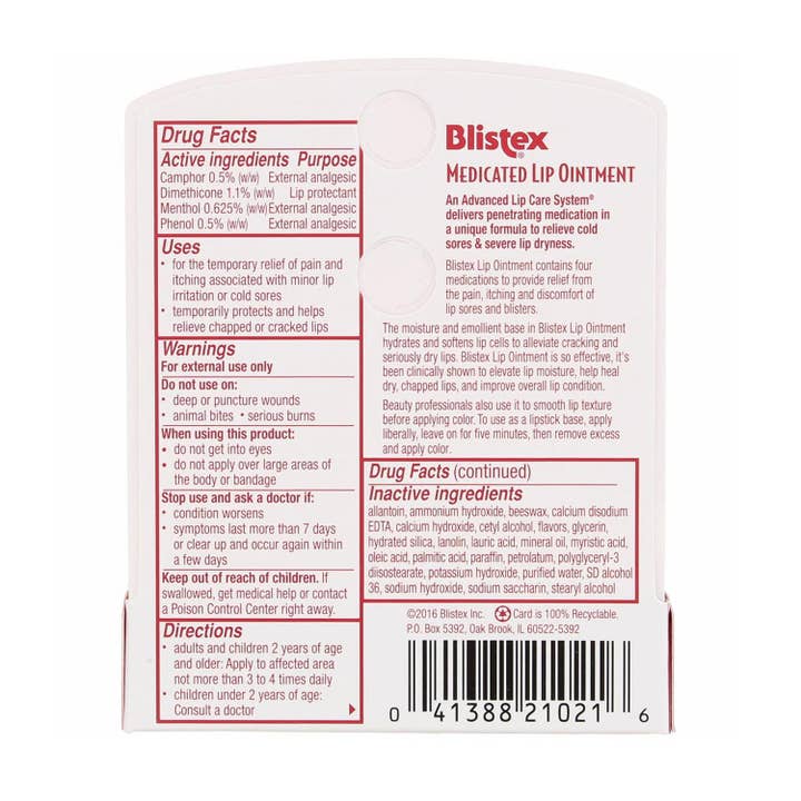 KT Supply – wholesale Lip Balm – Blistex Medicated Lip Ointment 0.21 oz1