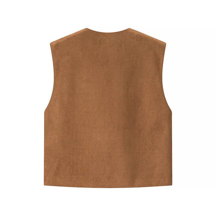 Rosa Clothing - Wholesale Outerwear Vest - Women's - Boho Suede Embroidered Vest Gilets3