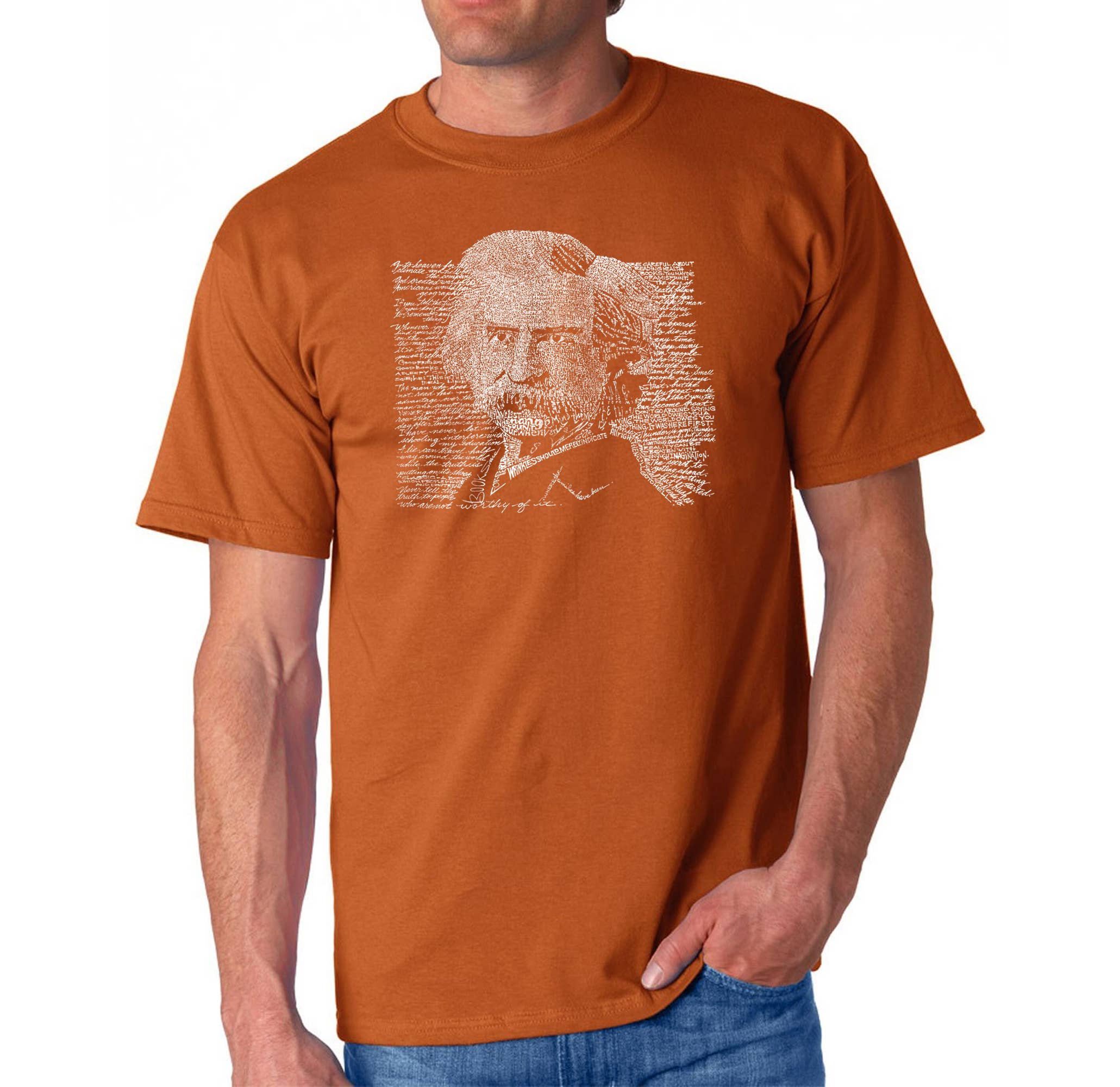 LA Pop Art - Wholesale Screen Printed T-Shirt - Men's - LA Pop Art Men's Word Art T-shirt - Mark Twain6