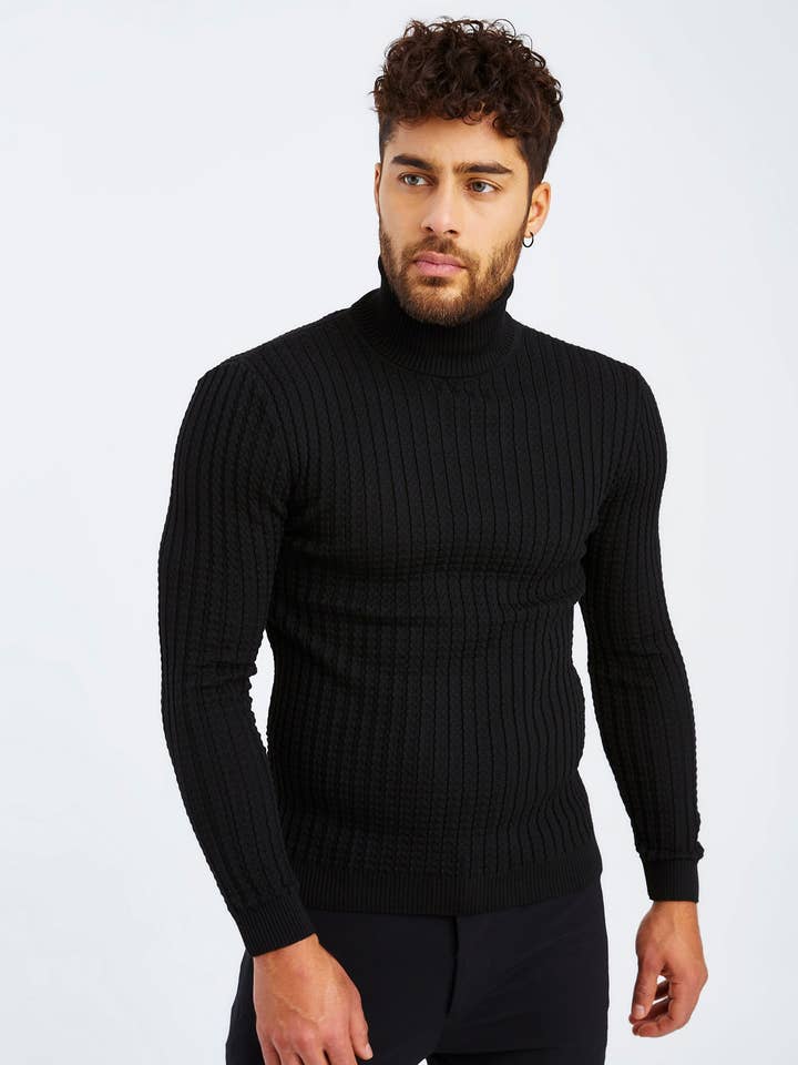 Men's Fine Knit Turtleneck Sweater LN-2115 for wholesale by Leif Nelson GmbH