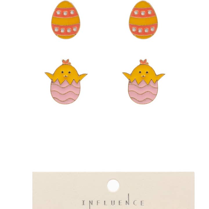 Designature New York – wholesale Smycken – Påskägg med kyckling och pärla 3-set örhängen