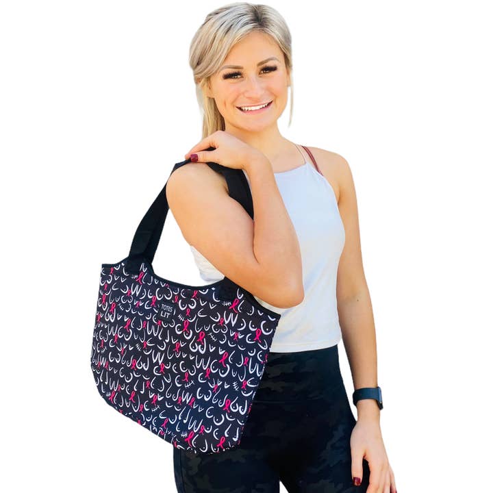 Pink Ribbon Neopren Shoppingväskor för wholesale av Drink Handlers