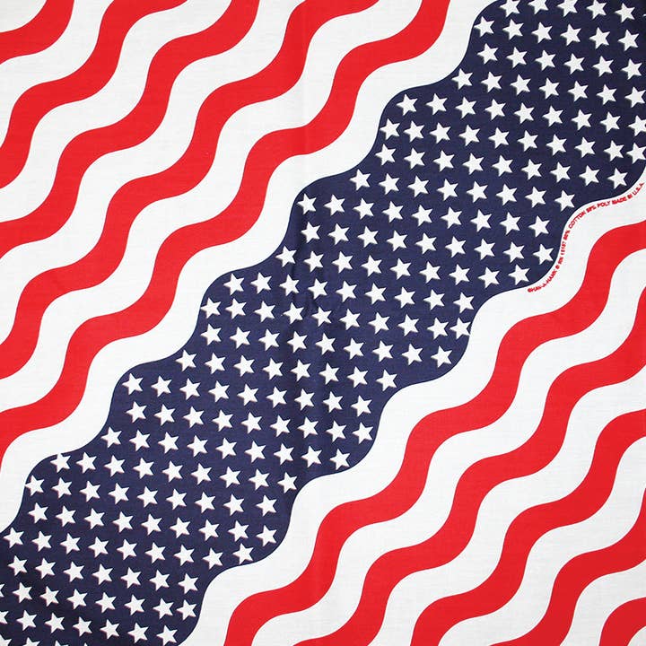 Bandanna - 22" MADE IN USA - Stars & Stripes for wholesale by The Bandanna Company