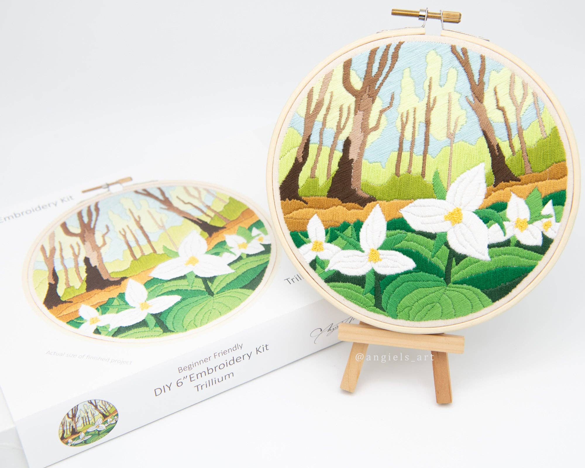 Angiels Art - Wholesale Craft Sewing Kit - Trillium DIY Embroidery Kit