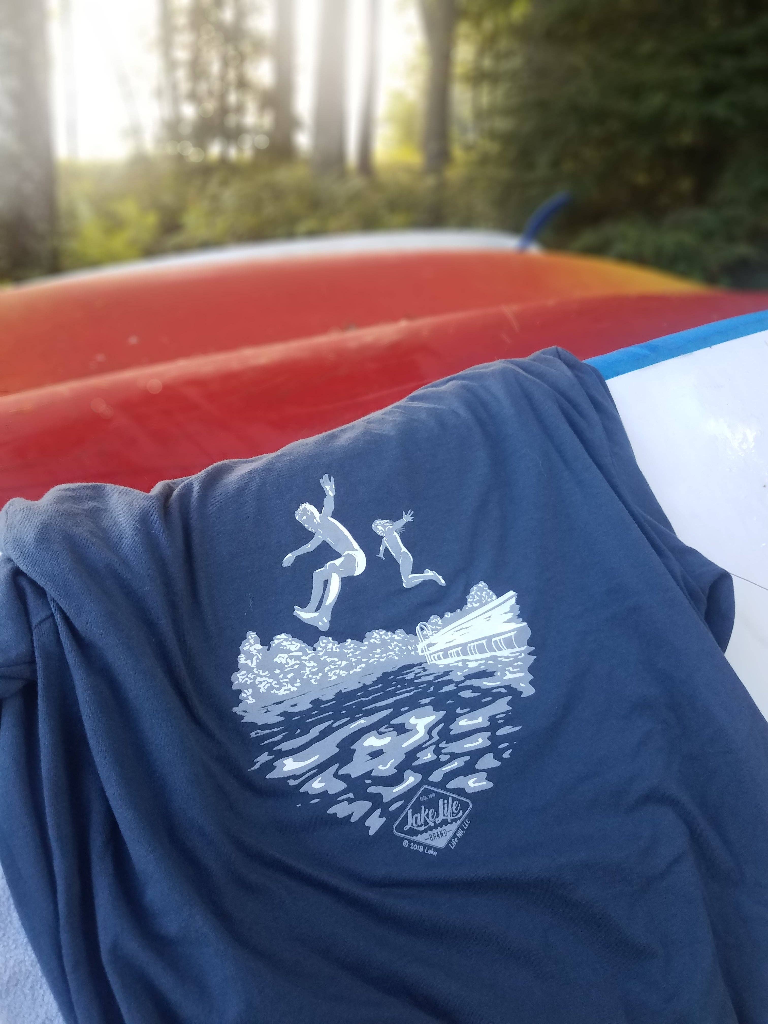 Lake Life Brand – wholesale Screen printed t-shirt – unisex – Jump On In™ - Custom Long Sleeve2