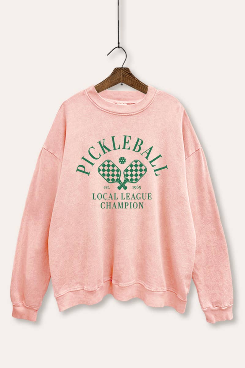 VINTAGE POINT USA - Vente Sweat-shirt à imprimés – femme - SWEATSHIRT DÉLAVÉ MINÉRAL AVEC GRAPHISME DE CHAMPION DE PICKLEBALL4