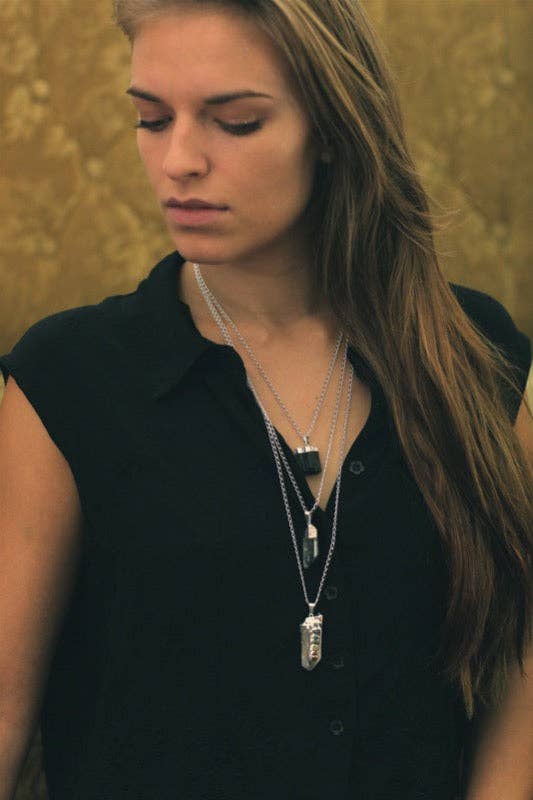 Crystal and Sage - Vendita all'ingrosso Collana con ciondolo/pendaglio - Collana con tormalina placcata oro e placcata argento6