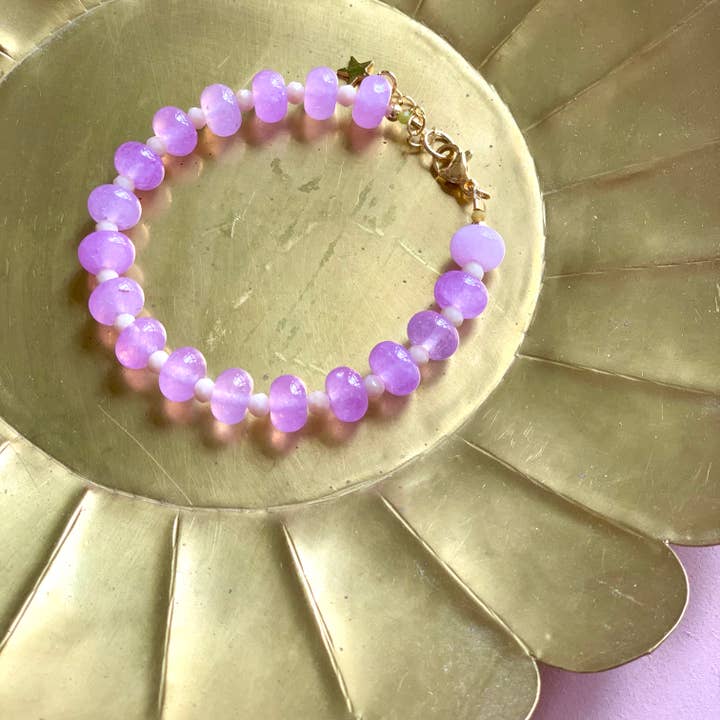 Bracciale Olympe - Lilla/panna per la vendita all'ingrosso da parte di agathe & cocö