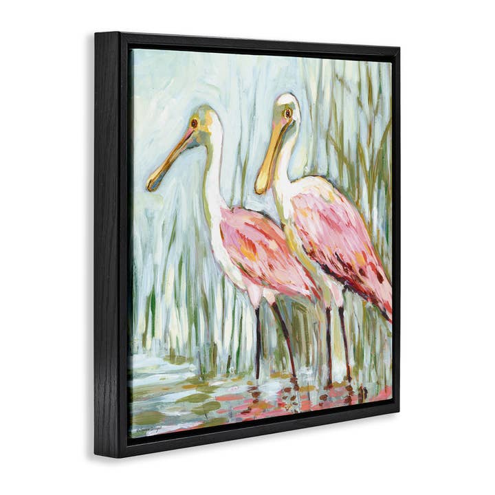 Stupell Industries - Wholesale Canvas Art - Spoonbill Birds Pair Floating Frame1