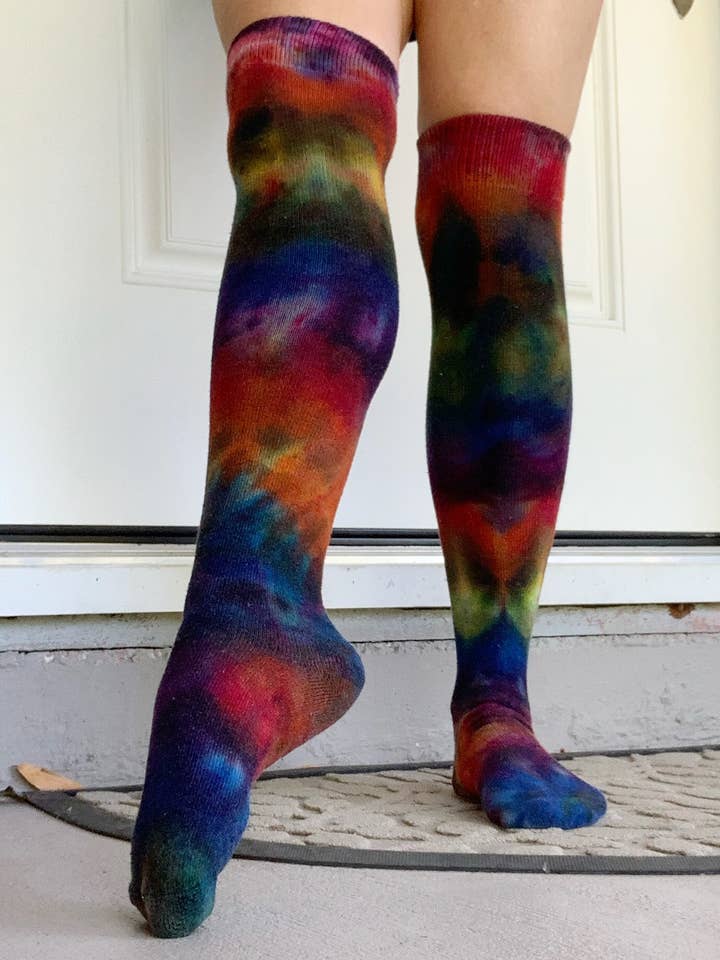 RocknSocks - Wholesale Socks - Women's - Rainbow Galaxy Tie Dye Over The Knee Socks