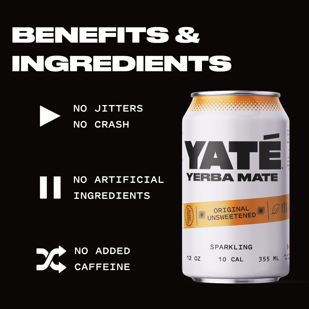 Yaté - Wholesale Sparkling Water - Original Unsweetened Sparkling Yerba Mate 12oz (12 pack)1