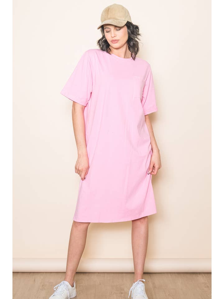 Elloh Collection - Wholesale Dress - Women's - Oversized Fit Round Neck T-Shirt Dress6