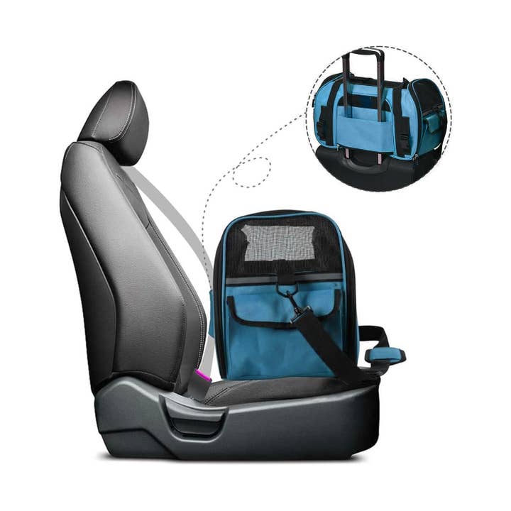 Jespet - Wholesale Pet Carrier - Cat - GOOPAWS Soft Sided Pet Cat Carrier, Teal Blue, 19''5