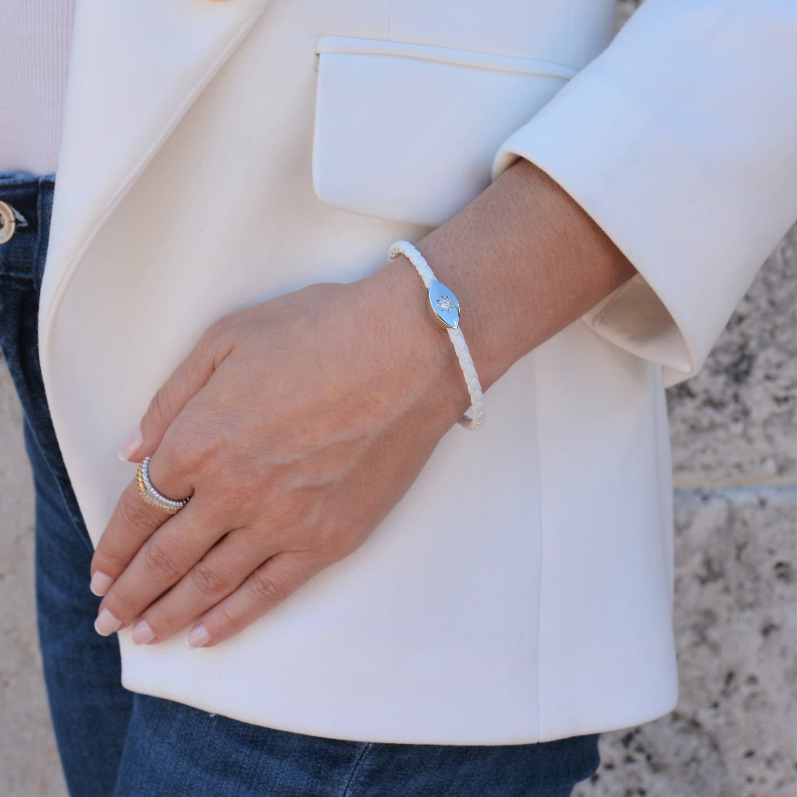 Liza Schwartz Jewelry - Vente Bracelets à breloques/pendentifs - Bracelet Evil Eye Starlight Argent - Cliquez pour plus de couleurs8