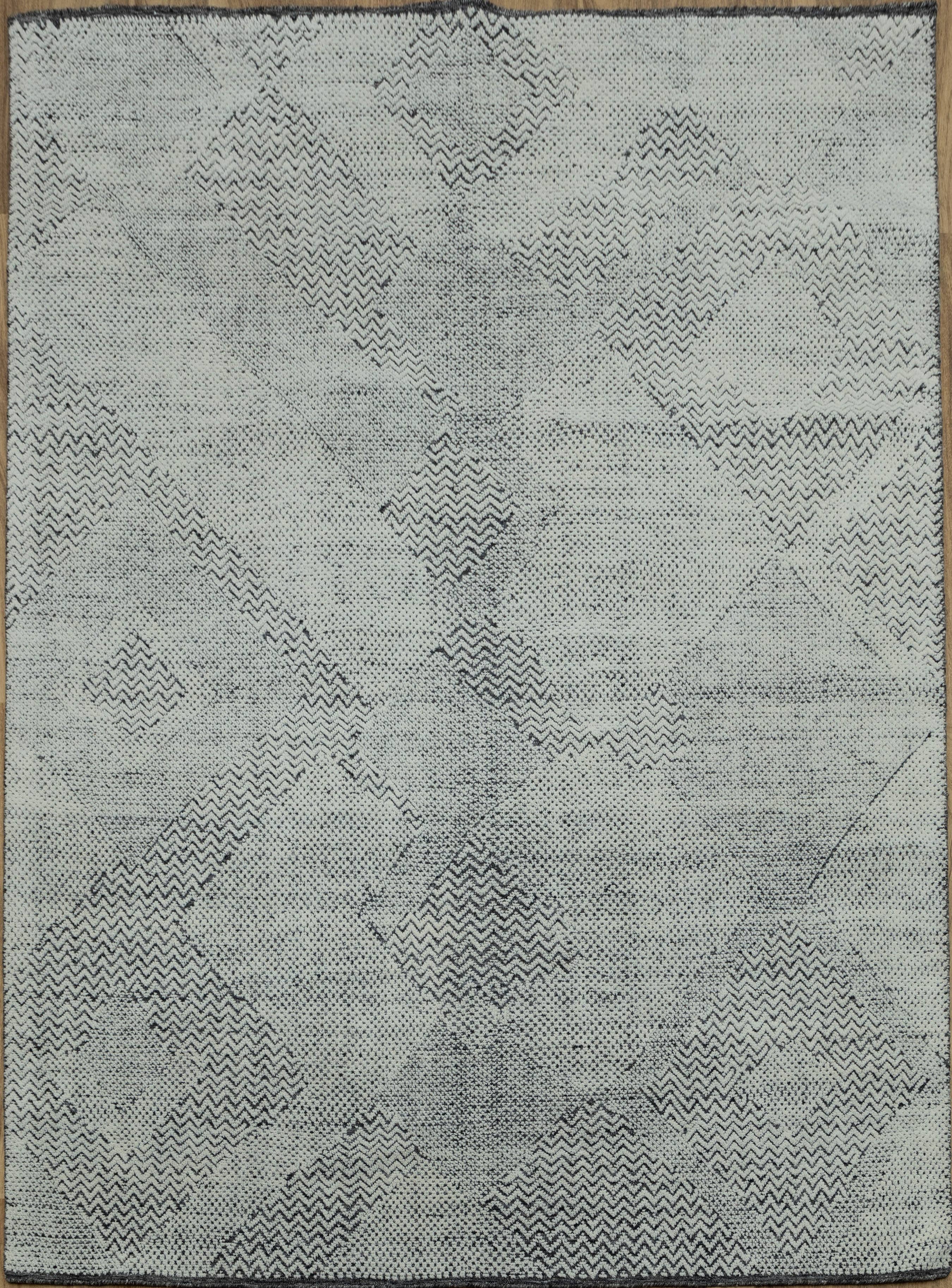 Aesthetic Homes LLC - Wholesale Area Rug - 8x10 Moroccan Rug Grey Black Wool Plush Modern 90090