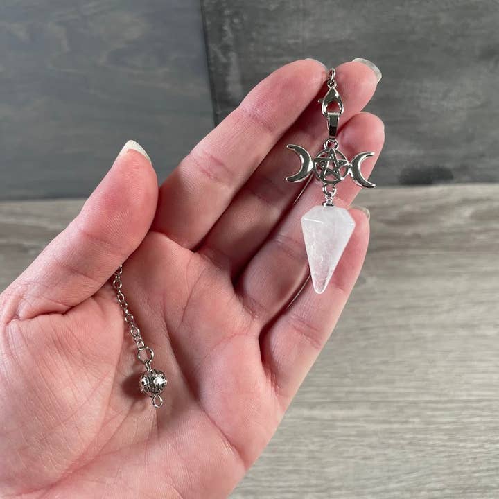 Keystone Crystals - Wholesale Meditation Supplies - Triple Moon Gemstone Pendulum for Energy Work, Divination9