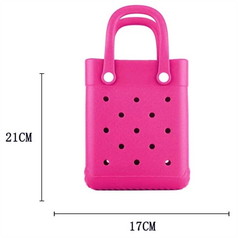 Auraquise - Wholesale Beach Bag - EVA Small Square Beach Bag with Hole Design Handheld Tote6