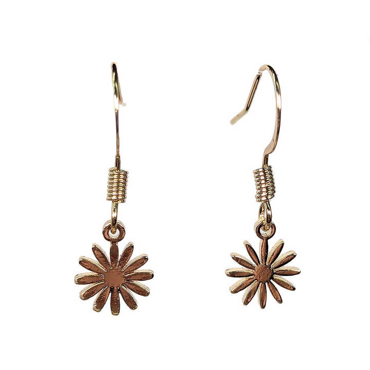 16K Echt Vergulde Kersenbloesem Oorbellen voor wholesale door Stylish Jewelry Supply